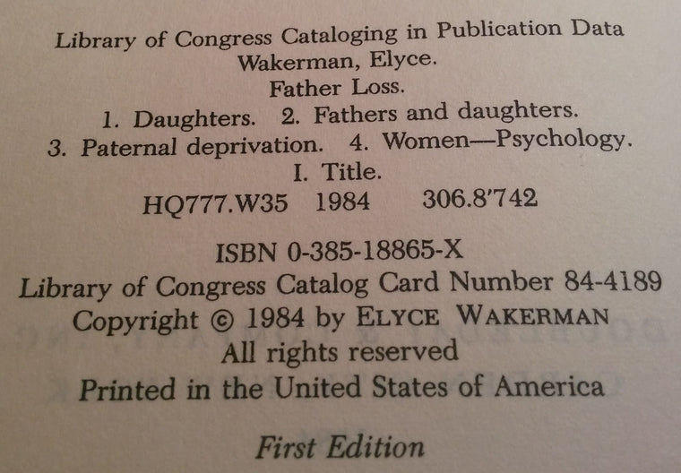 Father Loss — back cover