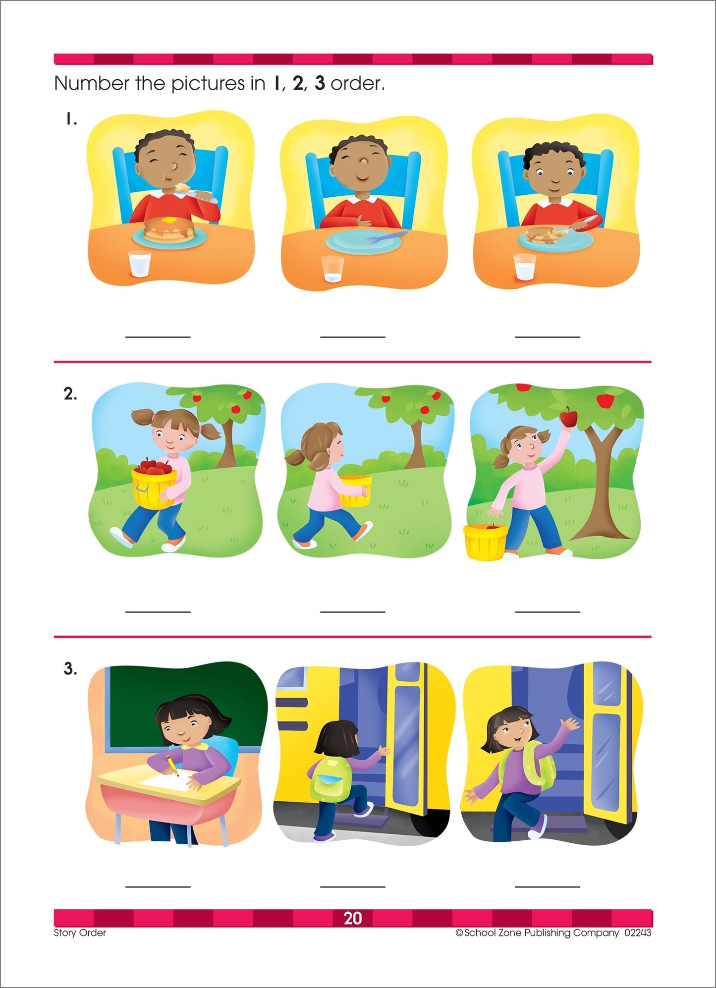 School Zone Beginning Reading Workbook: 64 Pages, 1st Grade, 2nd Grade, Beginning & Ending Sounds, Vowels, Sequencing, Ages 6 to 8 (I Know It! Book Series)