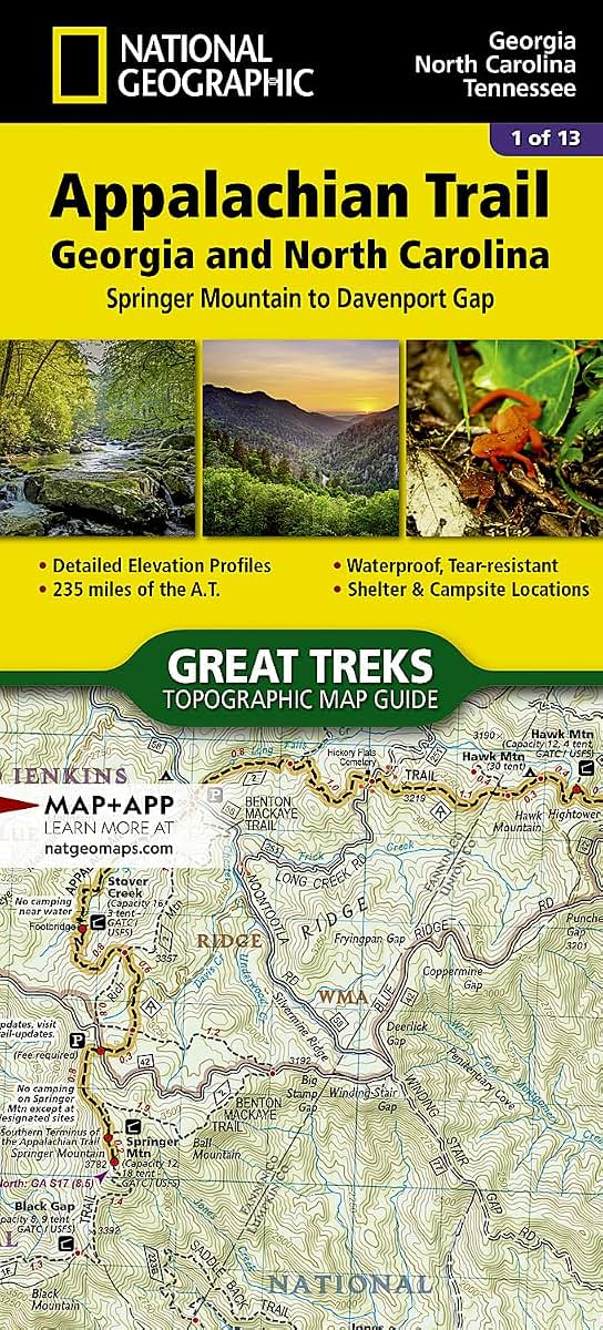 Appalachian Trail: Georgia and North Carolina Map [Springer Mountain to Davenport Gap] (National Geographic Topographic Map Guide, 1501)