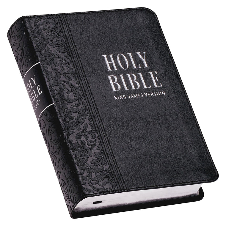 KJV Holy Bible, Compact Large Print Faux Leather Red Letter Edition - Ribbon Marker, King James Version, Black (KJV Compact LP Editions)