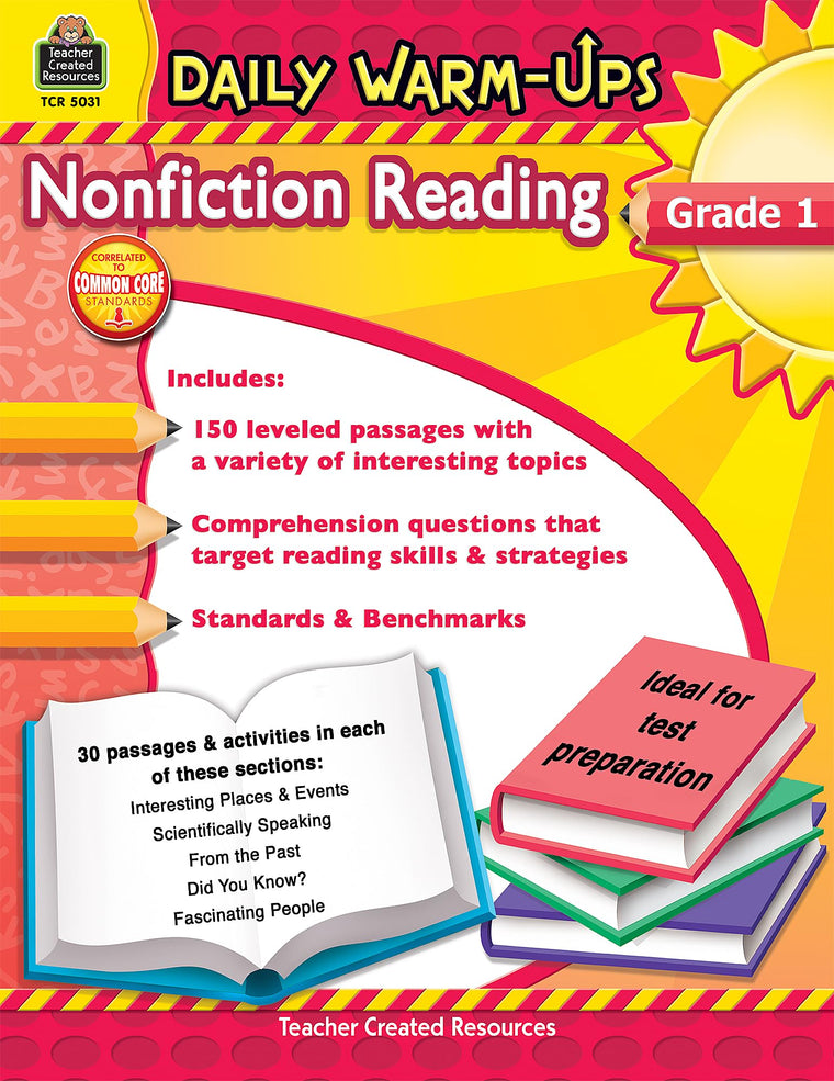 Teacher Created Resources Daily Warm-ups: Nonfiction Reading, Grade 1, 176 Pages (5031)