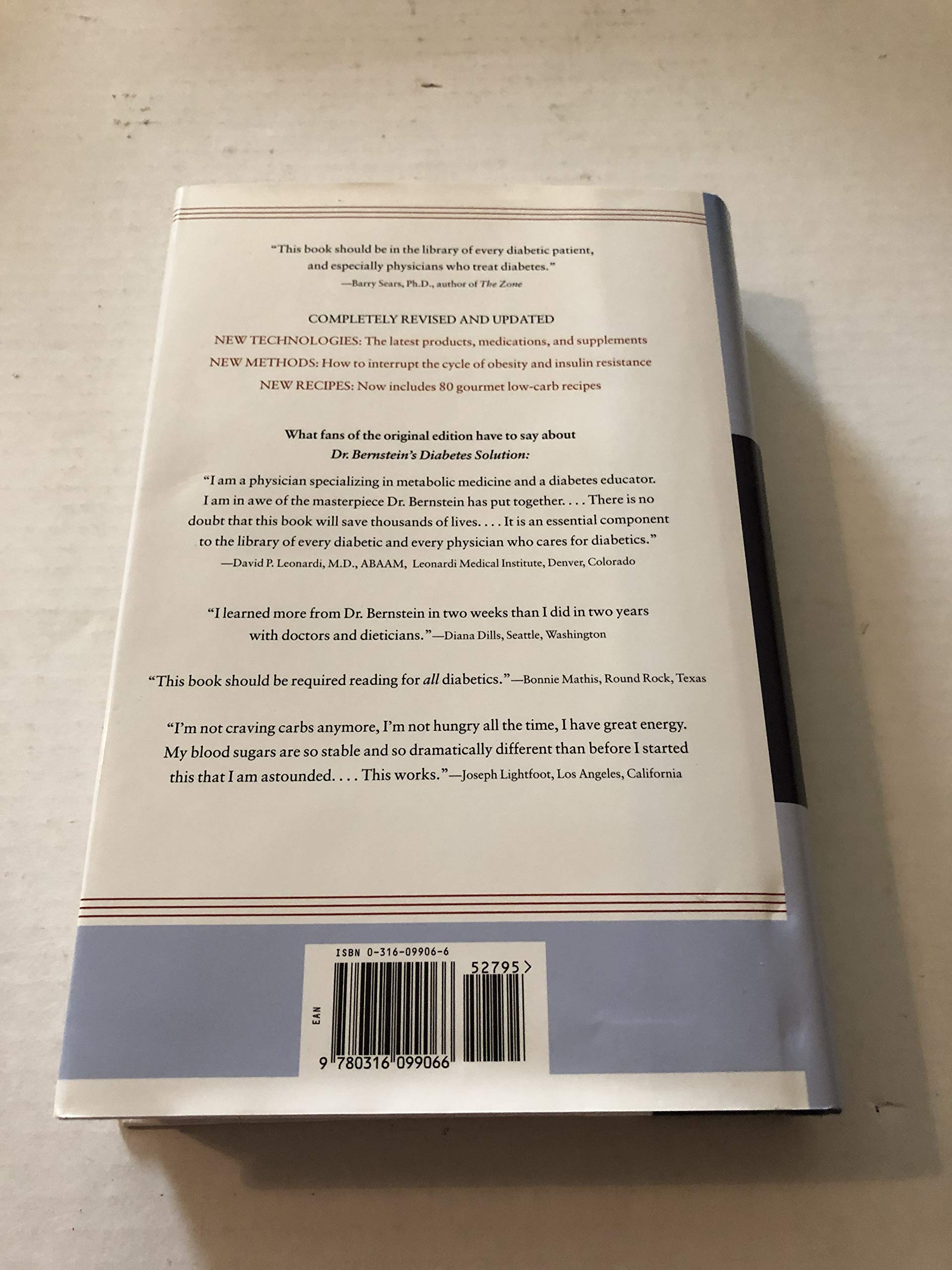 Dr. Bernstein's Diabetes Solution: The Complete Guide to Achieving Normal Blood Sugars Revised & Updated
