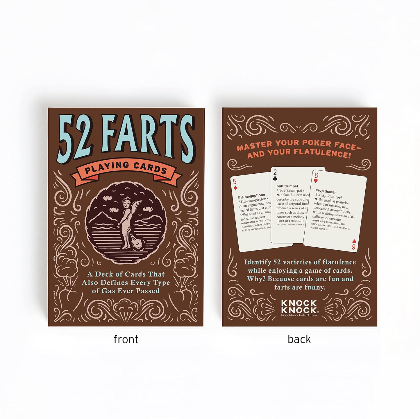 Knock Knock 52 Farts Playing Cards Deck, Adult-Humor Playing Cards Deck (AKA Not Kiddo Friendly!)