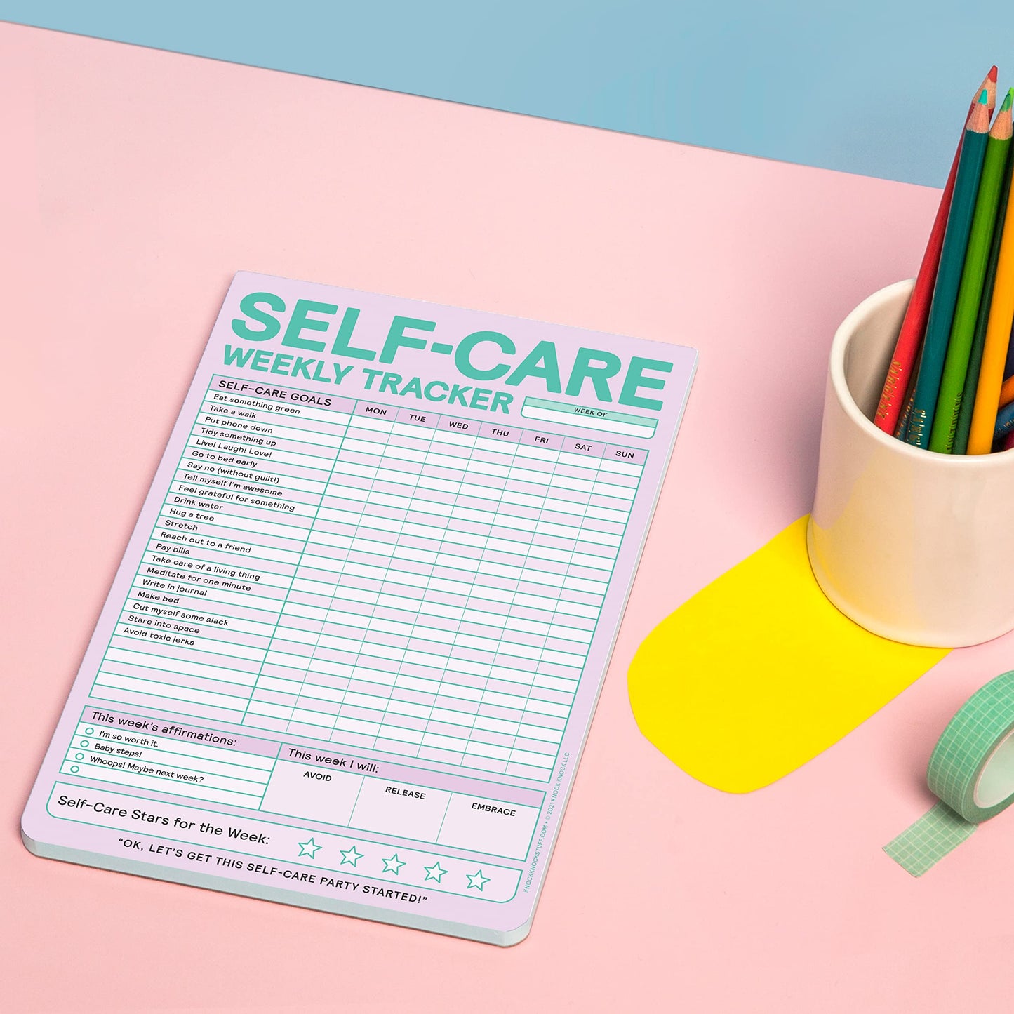Knock Knock Self-Care Weekly Tracker Pad & Checklist Note Pad (Pastel Version) (Knock Knock Pads)