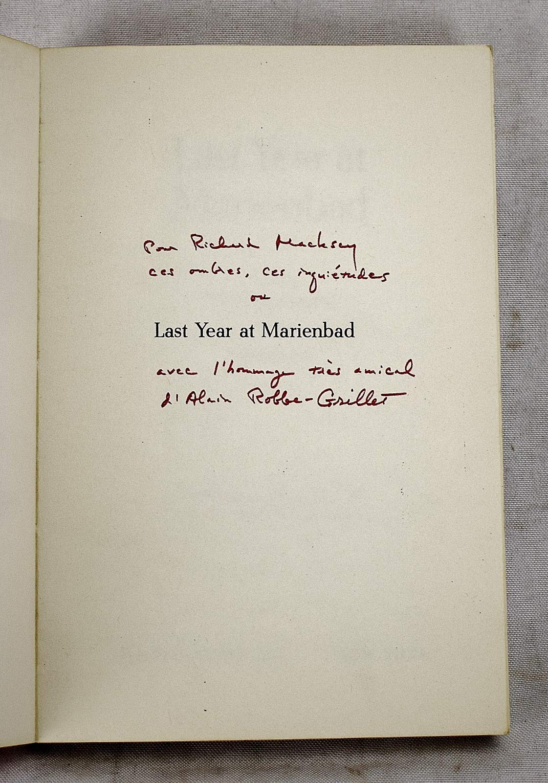 Last Year at Marienbad by Alain Robbe-Grillet