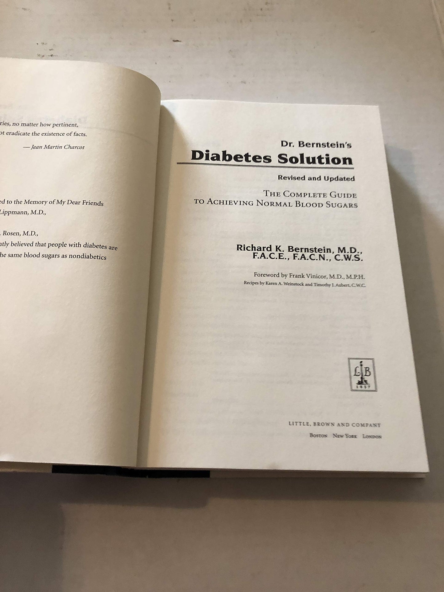 Dr. Bernstein's Diabetes Solution: The Complete Guide to Achieving Normal Blood Sugars Revised & Updated