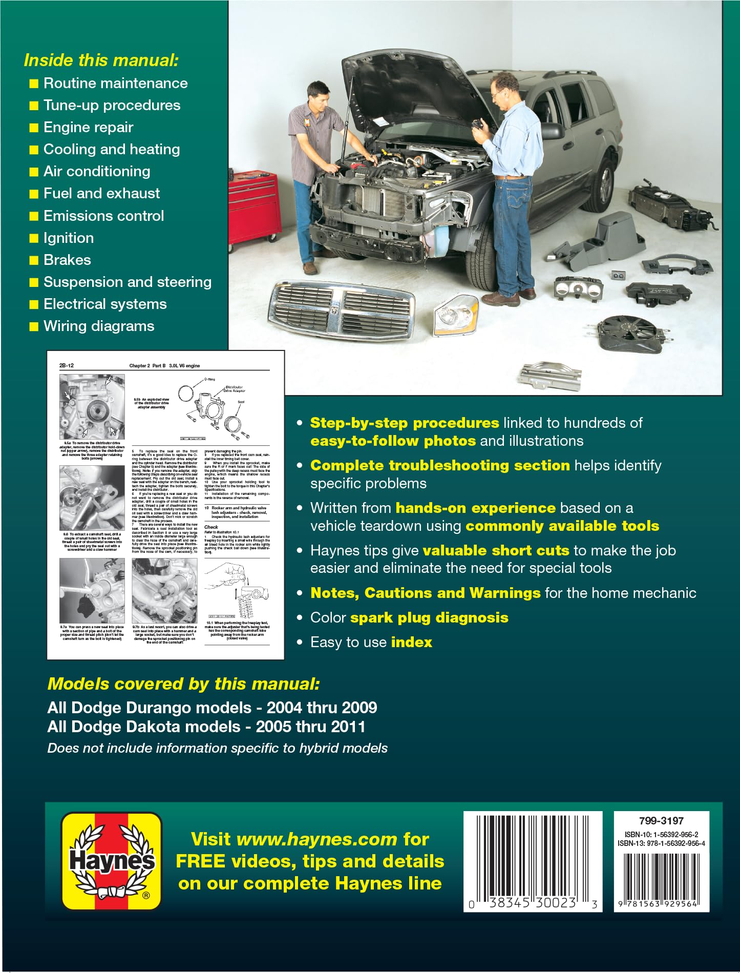 Durango 2004 thru 2009 & Dakota Pick-Ups 2005 thru 2011 Haynes Repair Manual