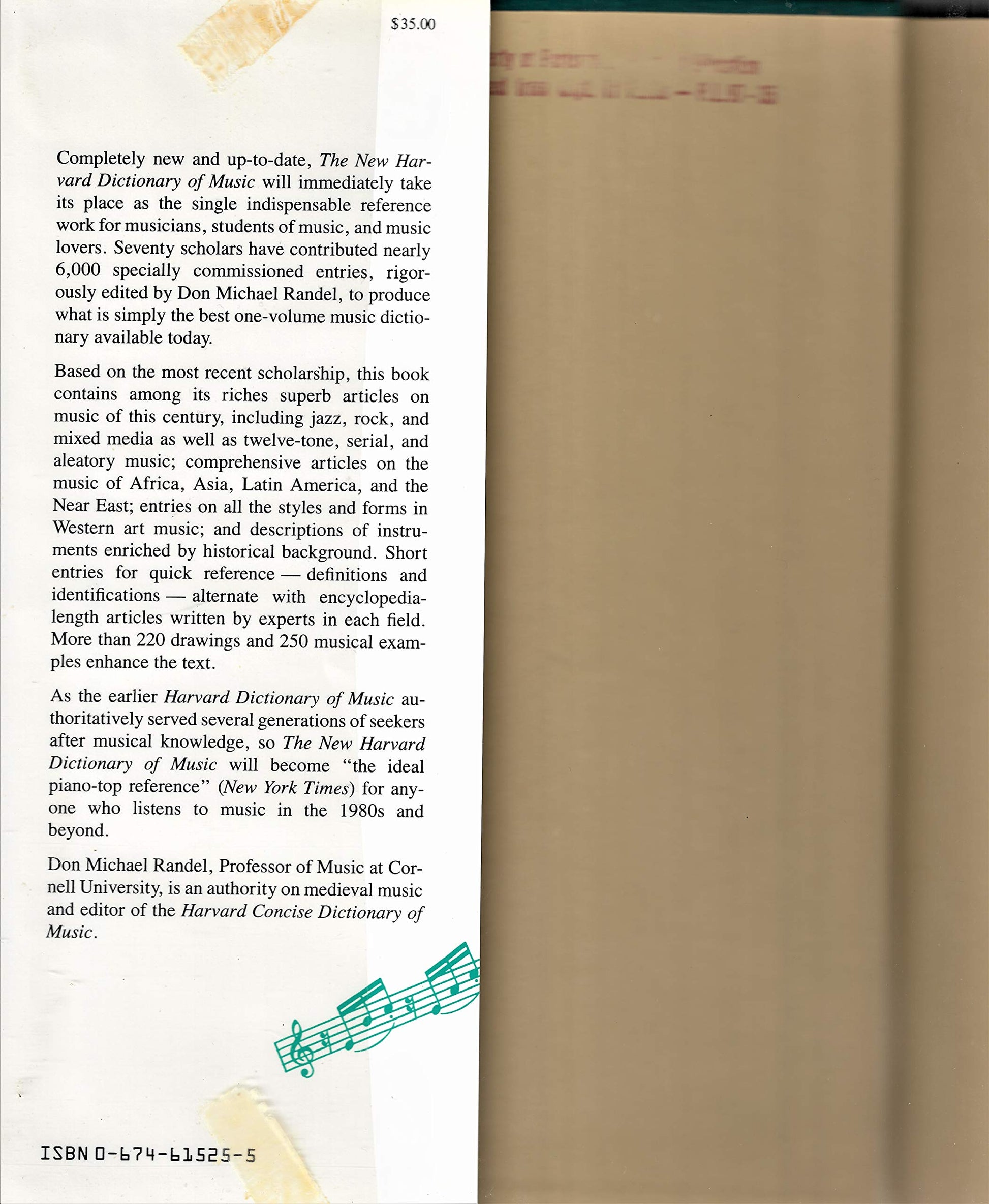 The New Harvard Dictionary of Music (Harvard University Press Reference Library)
