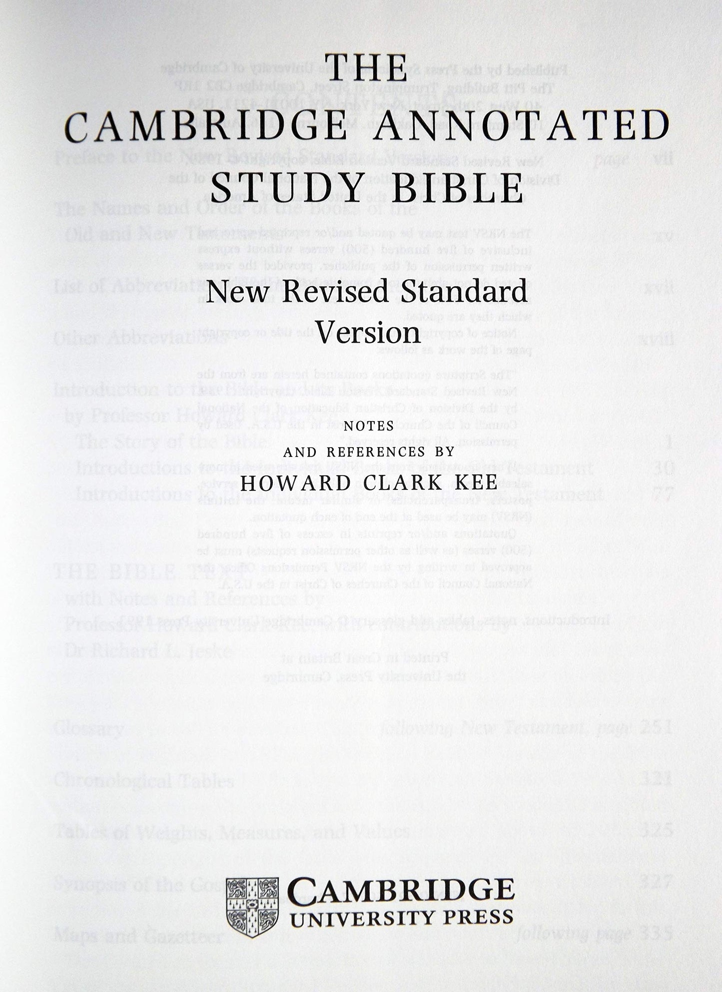 Cambridge Annotated Study Bible (New Revised Standard Versio