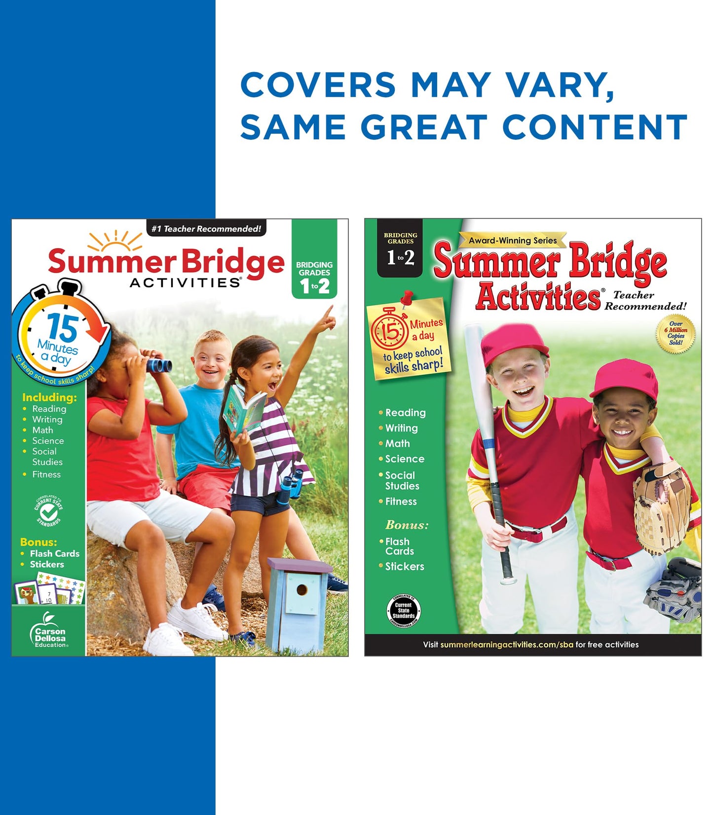 Summer Bridge Activities 1st to 2nd Grade Workbook, Activity Book With Math, Language Arts, Reading Comprehension, Science, Social Studies, Writing, Fitness, Flash Cards, Stickers and More (Volume 3)