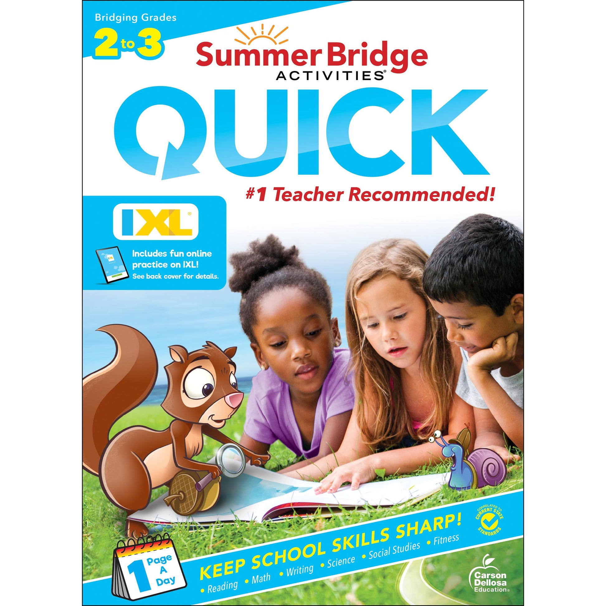 Summer Bridge Activities Quick 2nd to 3rd Grade Workbooks, Activity Book With Math, Language Arts, Social Studies, Science, Fitness, Reading Comprehension Practice and Reinforcement Learning