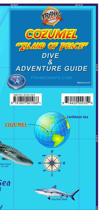 Cozumel Dive & Adventure Guide Franko Maps Waterproof Map