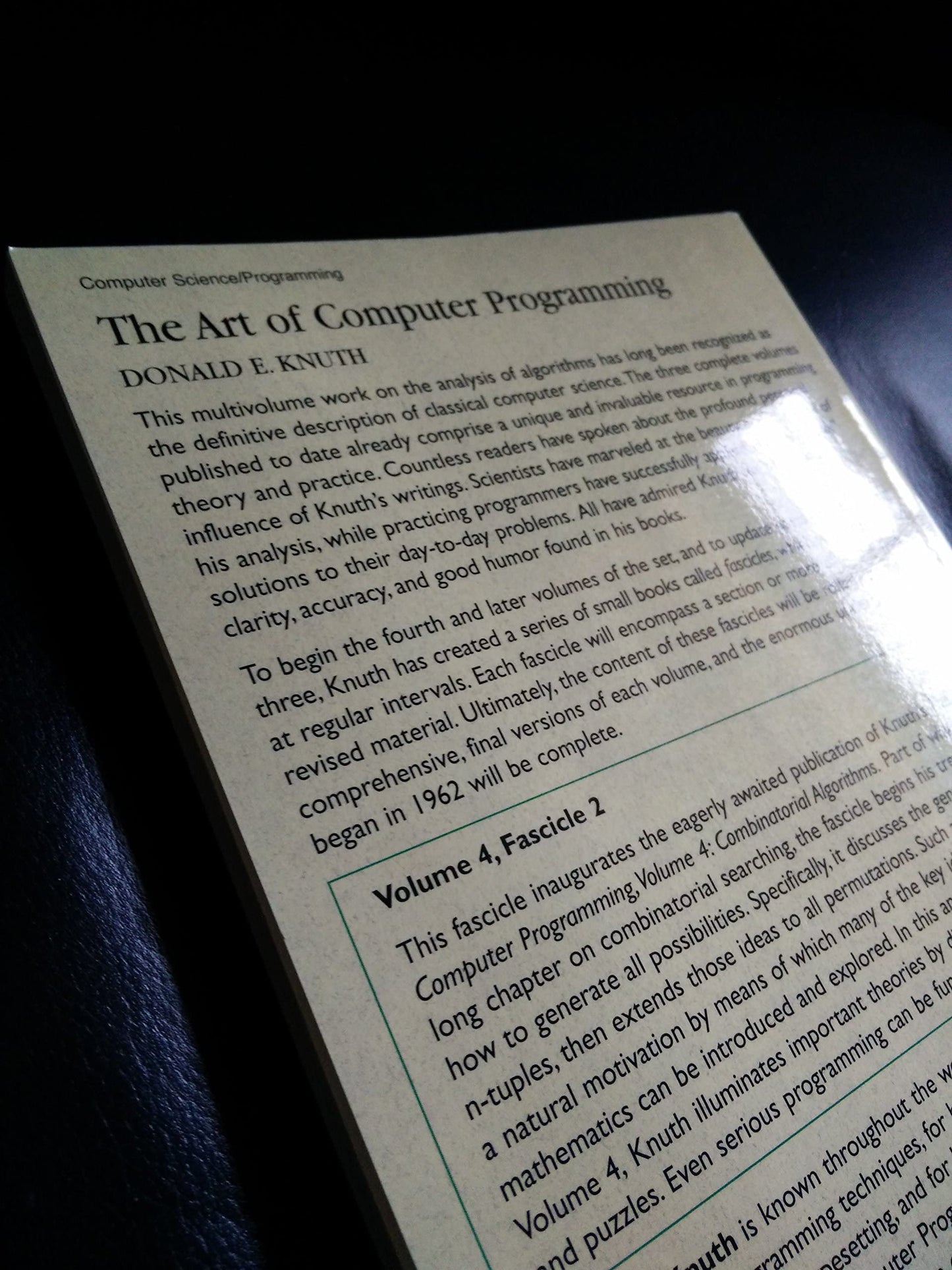 The Art of Computer Programming, Volume 4, Fascicle 2: Generating All Tuples and Permutations