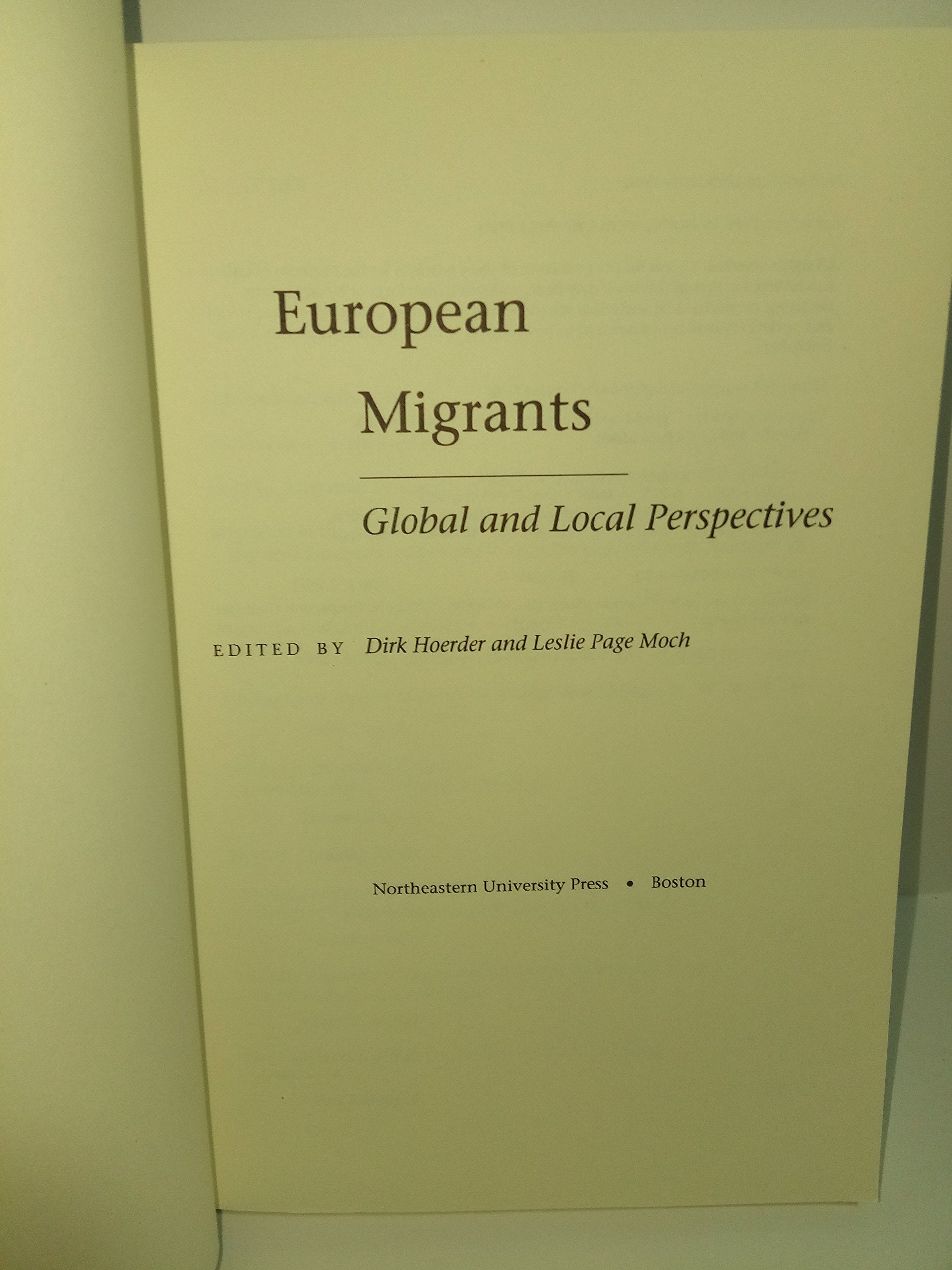 European Migrants: Global and Local Perspectives