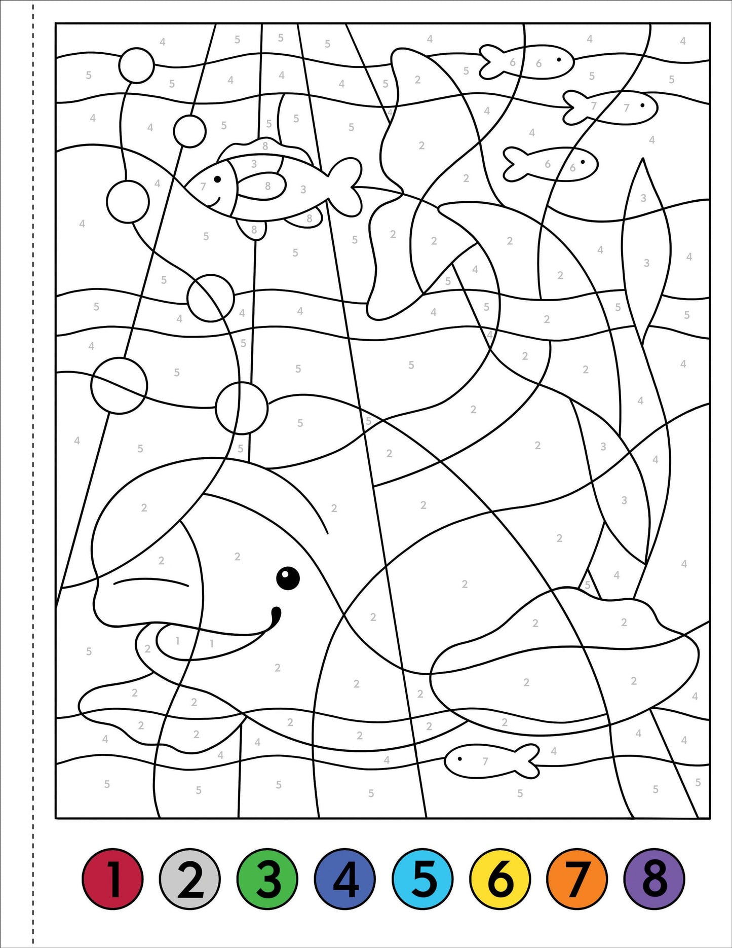 Color-By-Number! Under The Sea (50 Unique, One -Sided Designs)