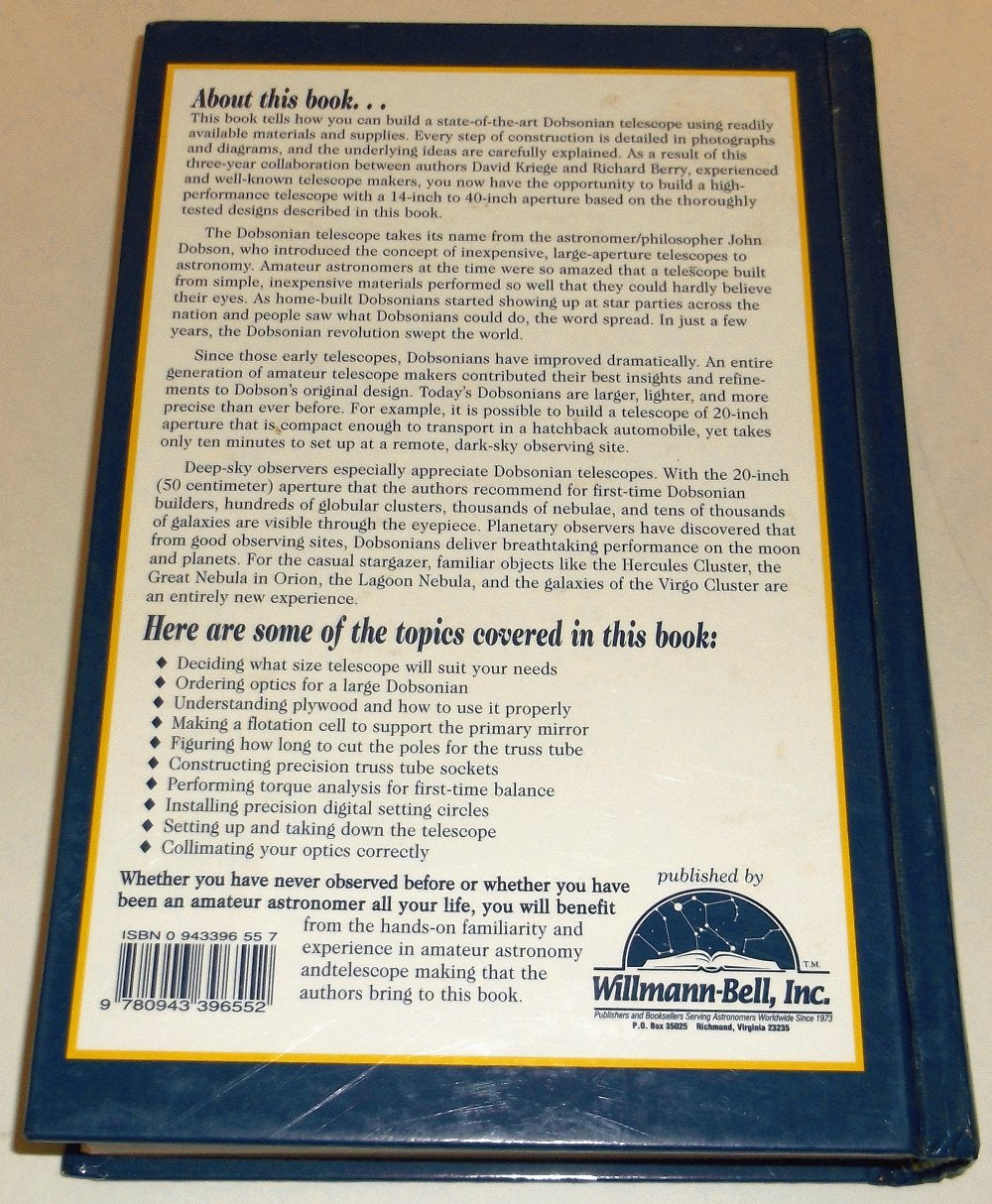 The Dobsonian Telescope: A Practical Manual for Building Large