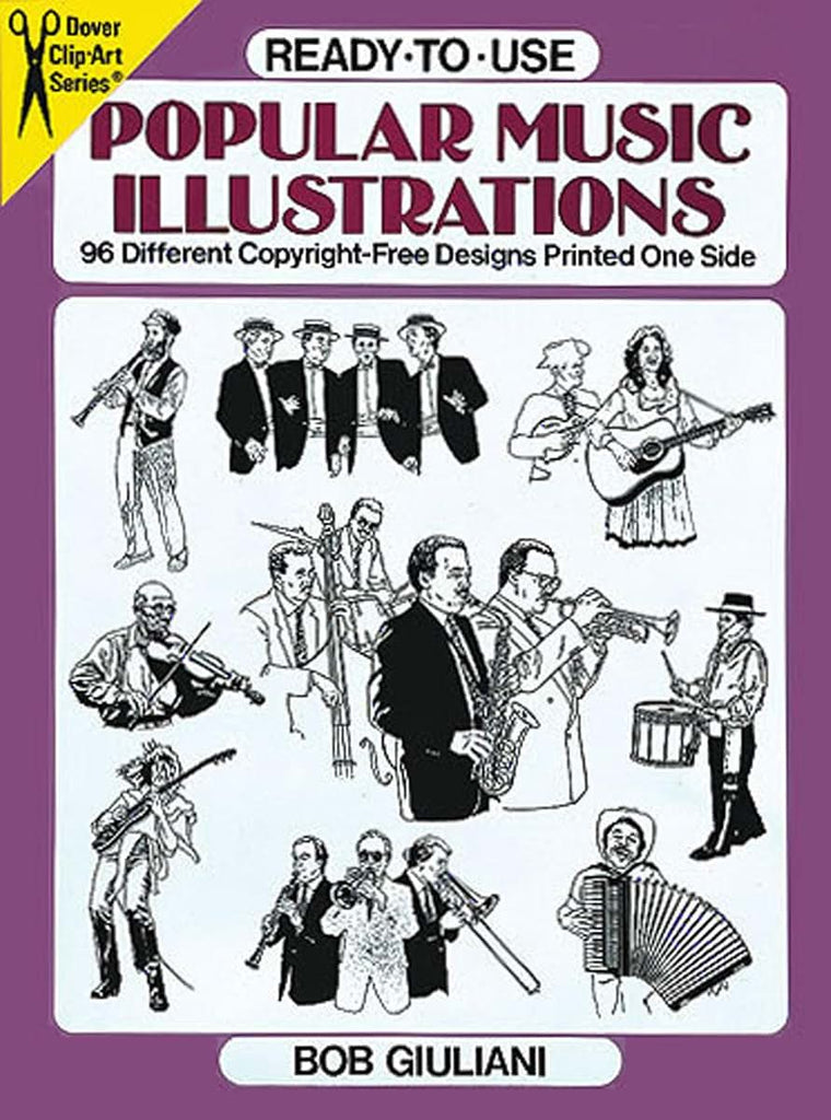 Ready-to-Use Popular Music Illustrations: 96 Different Copyright-Free Designs Printed One Side (Dover Clip Art Ready-to-Use)