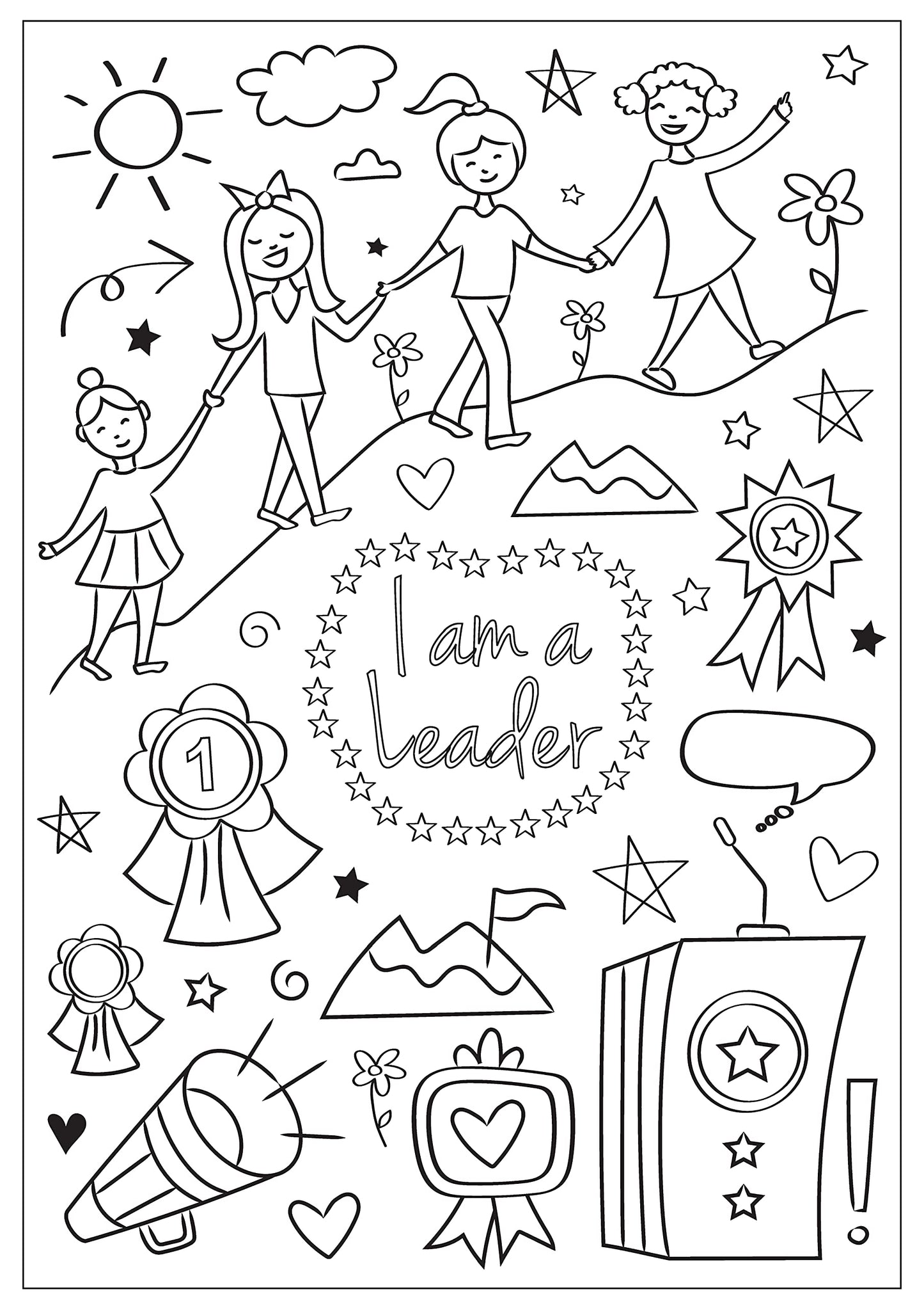 Hopscotch Girls I Am An Adventurer, Artist & Athlete: A Coloring Book Creative & Empowering for Kids Ages 4-8 Educational STEM-Focused with 24 Pages