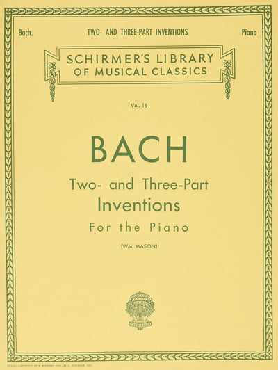 Bach - Two- and Three-Part Inventions for the Piano (Schirmer's Library of Musical Classics Vol. 16)