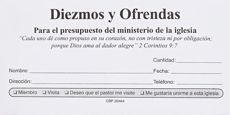 Sobres de Diezmos y Ofrendas (Spanish Edition)