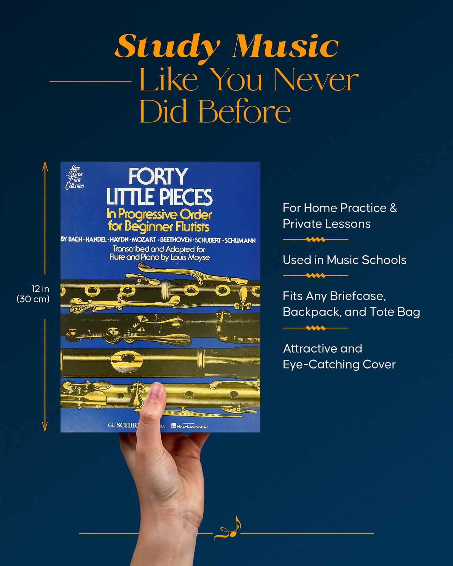 Forty Little Pieces in Progressive Order for Beginner Flute  Classical Sheet Music Flute and Piano Duets  Progressive Baroque and Classical Flute ... and Adults (Louis Moyse Flute Collection)