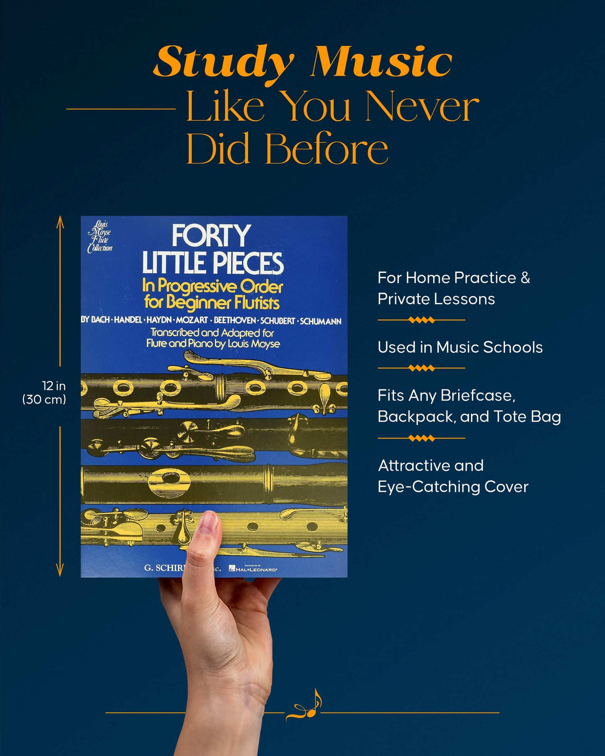 Forty Little Pieces in Progressive Order for Beginner Flute  Classical Sheet Music Flute and Piano Duets  Progressive Baroque and Classical Flute ... and Adults (Louis Moyse Flute Collection)