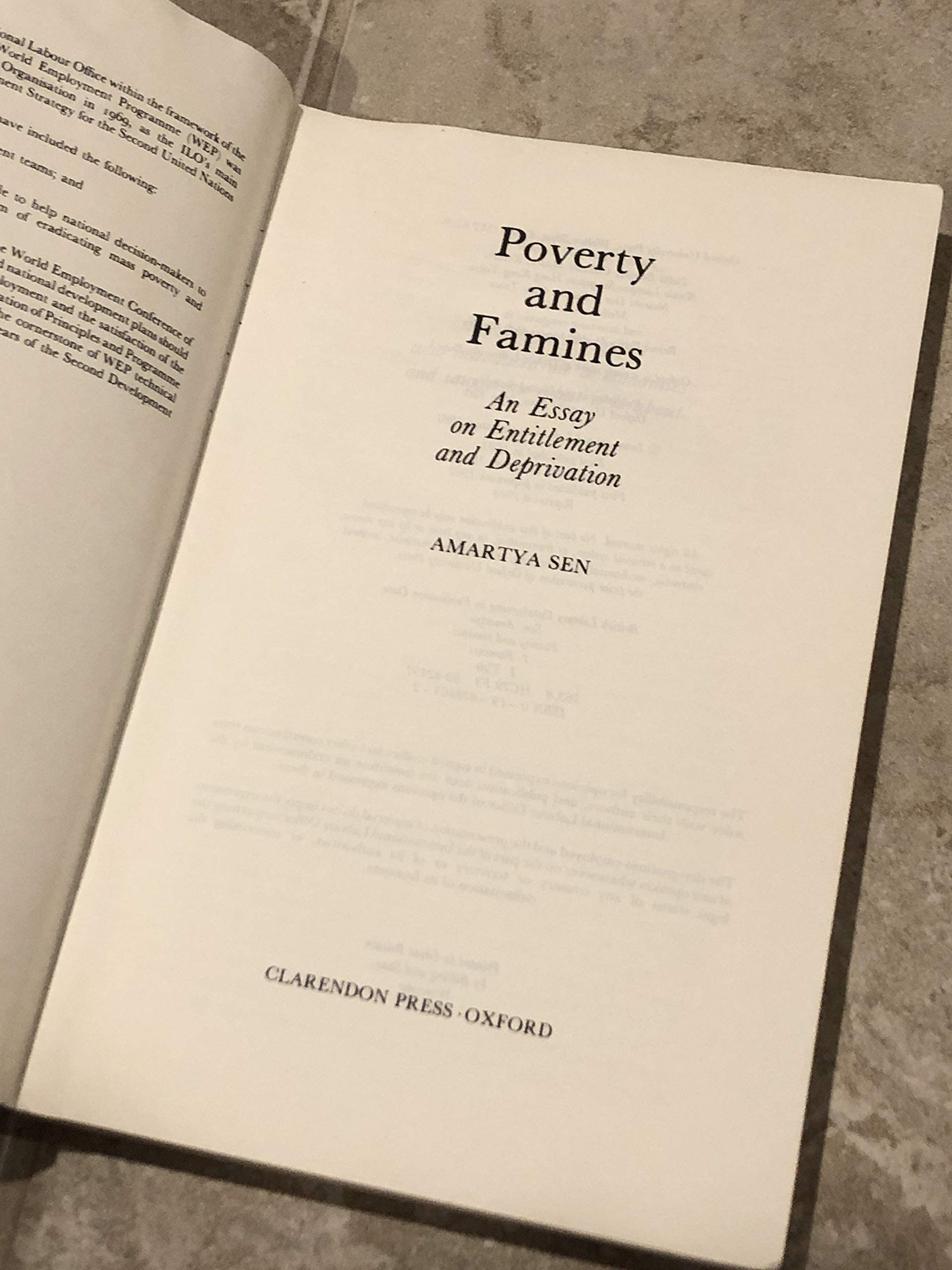 Poverty and Famines: An Essay on Entitlement and Deprivation