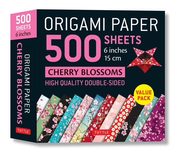 Origami Paper 500 sheets Cherry Blossoms 6" (15 cm): Tuttle Origami Paper: Double-Sided Origami Sheets Printed with 12 Different Patterns (Instructions for 6 Projects Included)