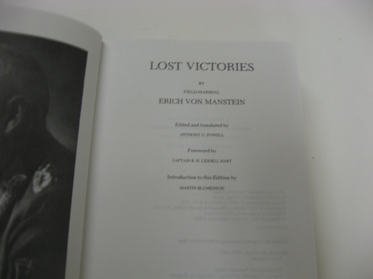 Lost Victories: The War Memoirs of Hitler's Most Brilliant General