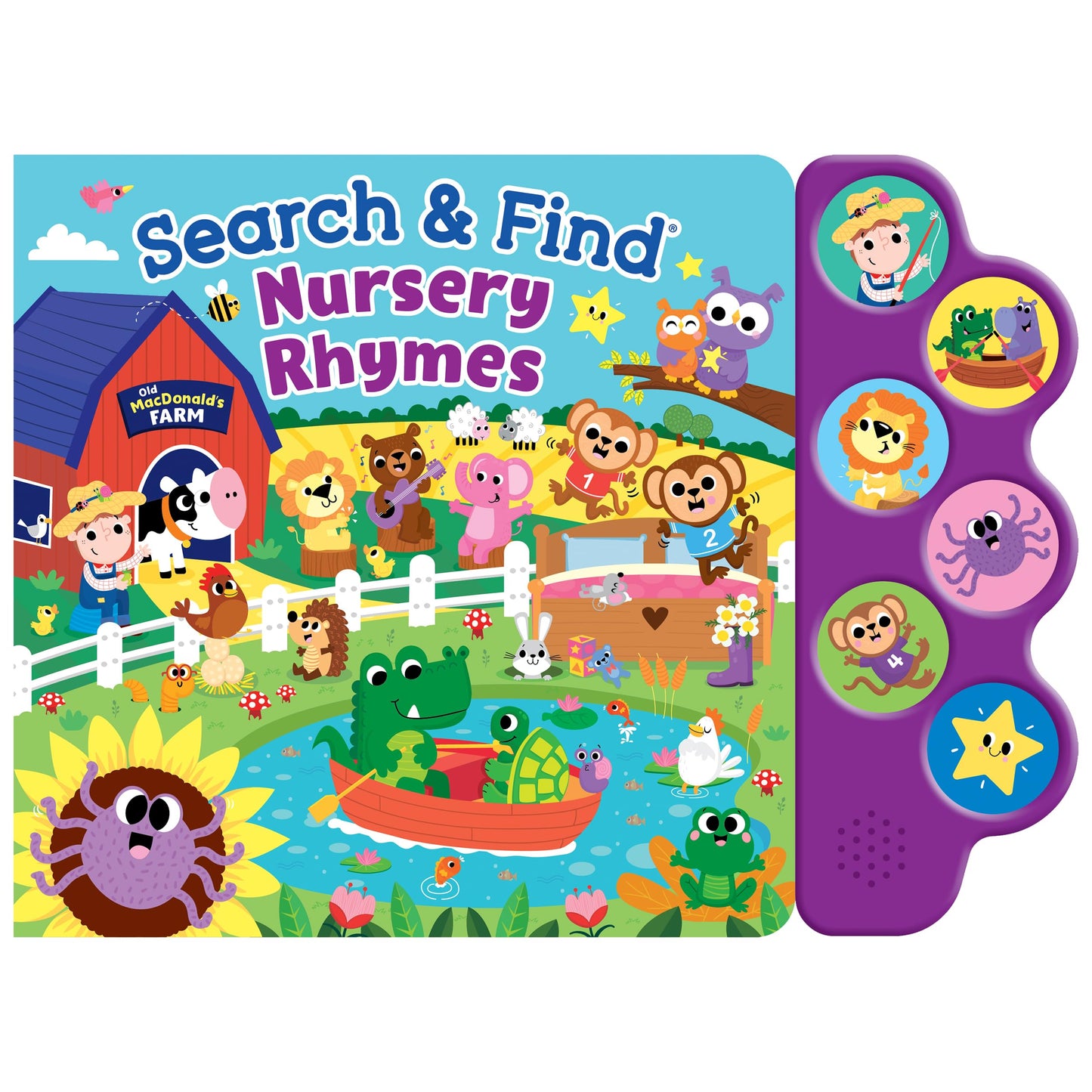 Search & Find Nursery Rhymes - Interactive Sound Book with 6 Buttons  Toddler Musical Board Book  Classic Songs & Hidden Picture Fun  Early Learning Seek and Find Activity Book for Boys & Girls