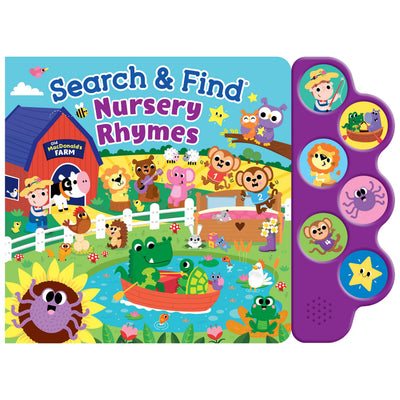 Search & Find Nursery Rhymes - Interactive Sound Book with 6 Buttons  Toddler Musical Board Book  Classic Songs & Hidden Picture Fun  Early Learning Seek and Find Activity Book for Boys & Girls
