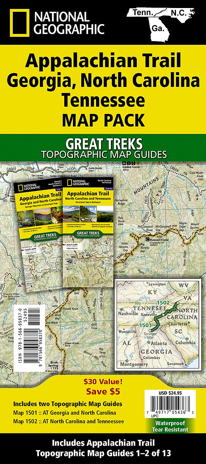 Appalachian Trail: Georgia, North Carolina, Tennessee [Map Pack Bundle] (National Geographic Trails Illustrated Map)