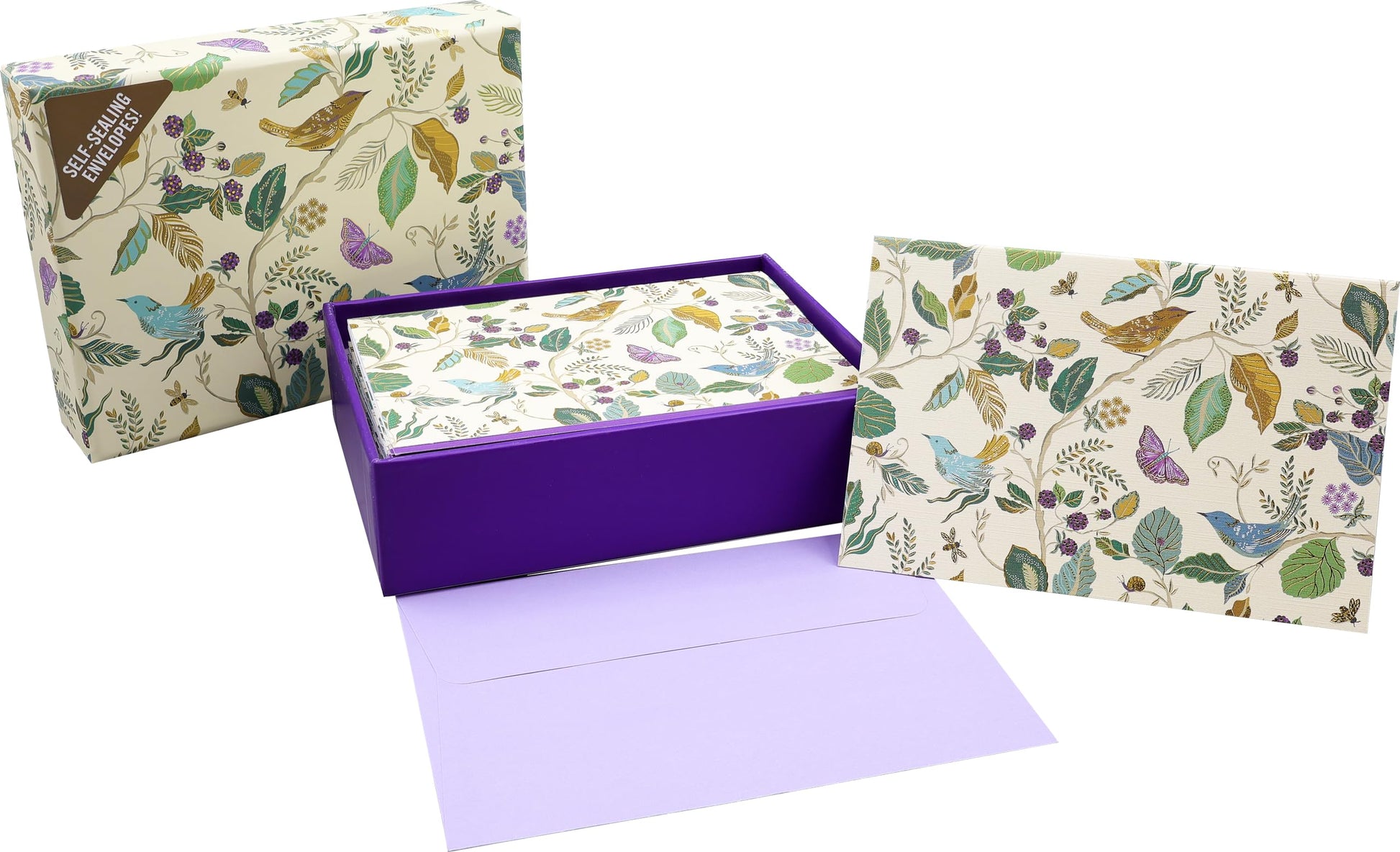 Birds and Berries Note Cards (14 Cards, 15 Self-Sealing Envelopes)