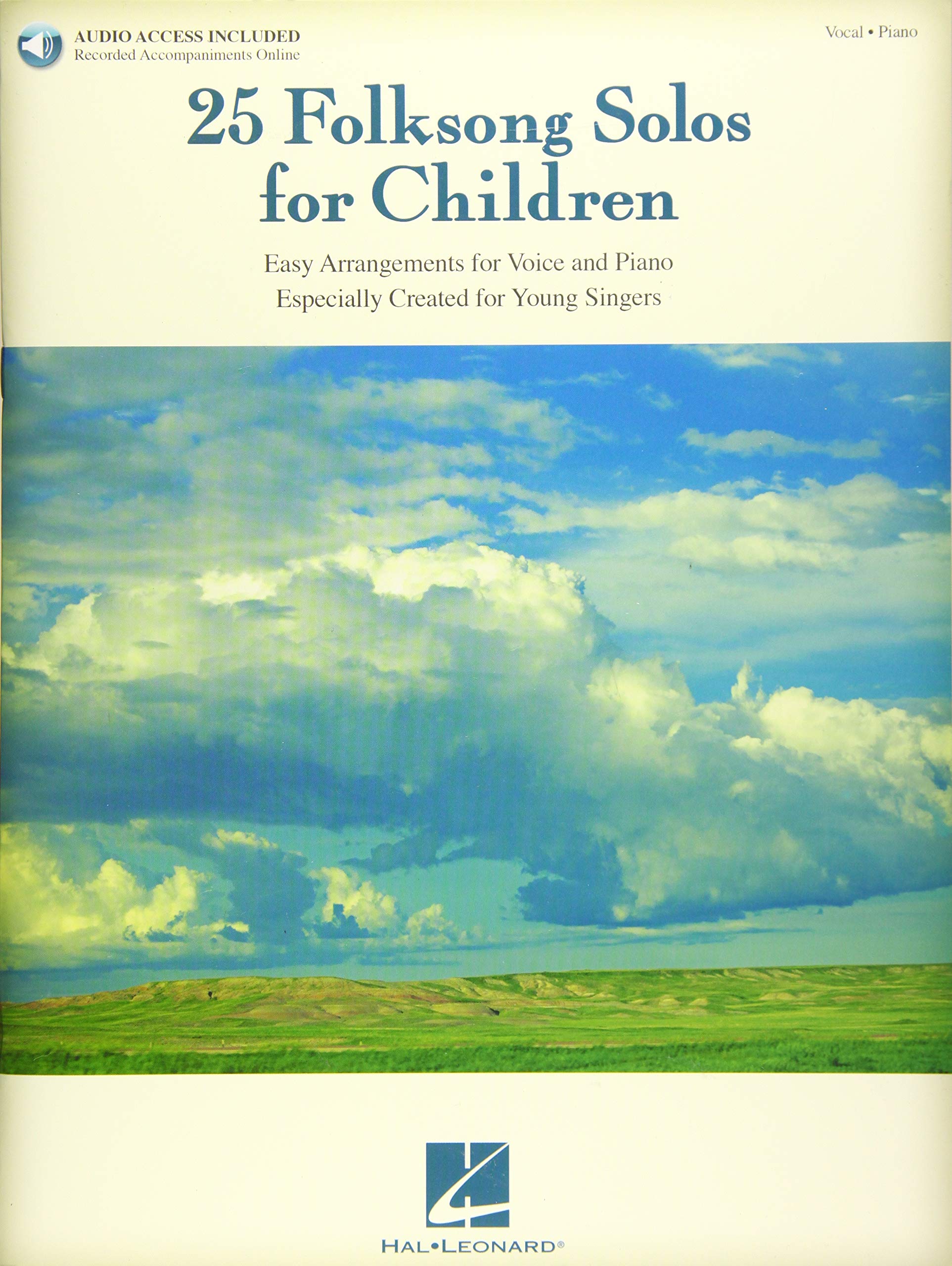 25 Folksong Solos for Children - Vocal/Piano Songbook  Sheet Msuic Book and Online Audio  Easy Folk Songs for Kids Solo Voice with Piano Accompaniment  Hal Leonard Vocal Collection