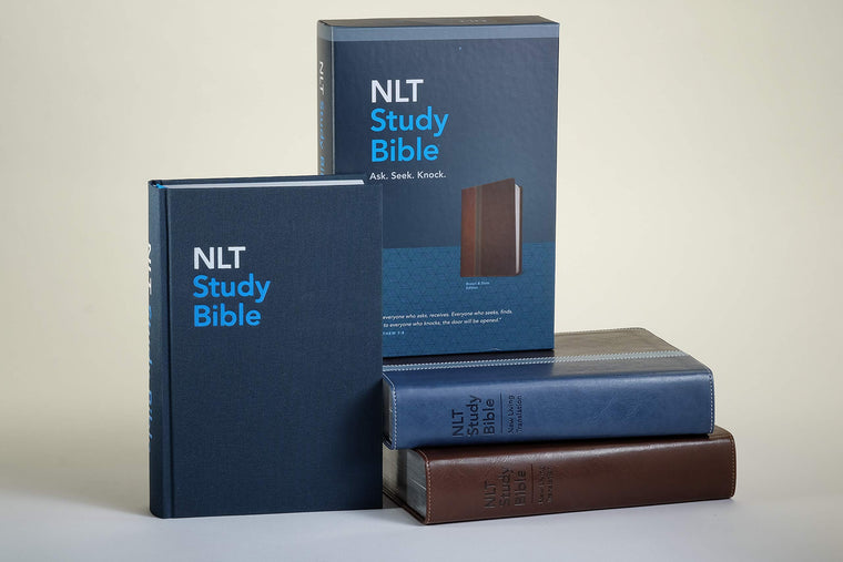 NLT Study Bible (Hardcover Cloth, Blue, Red Letter) — back cover
