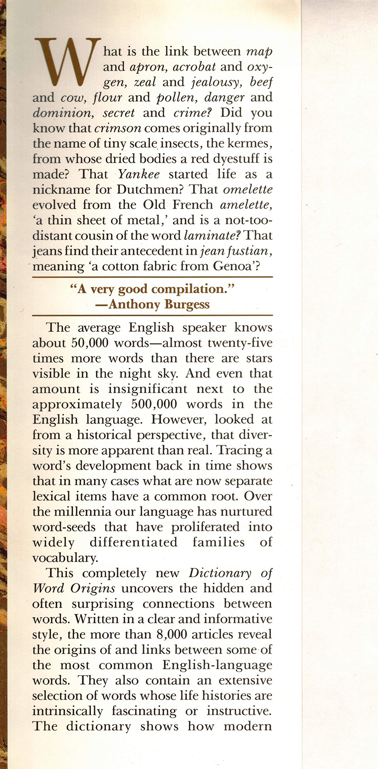 Dictionary of Word Origins: The Histories of More Than 8,000 English-Language Words