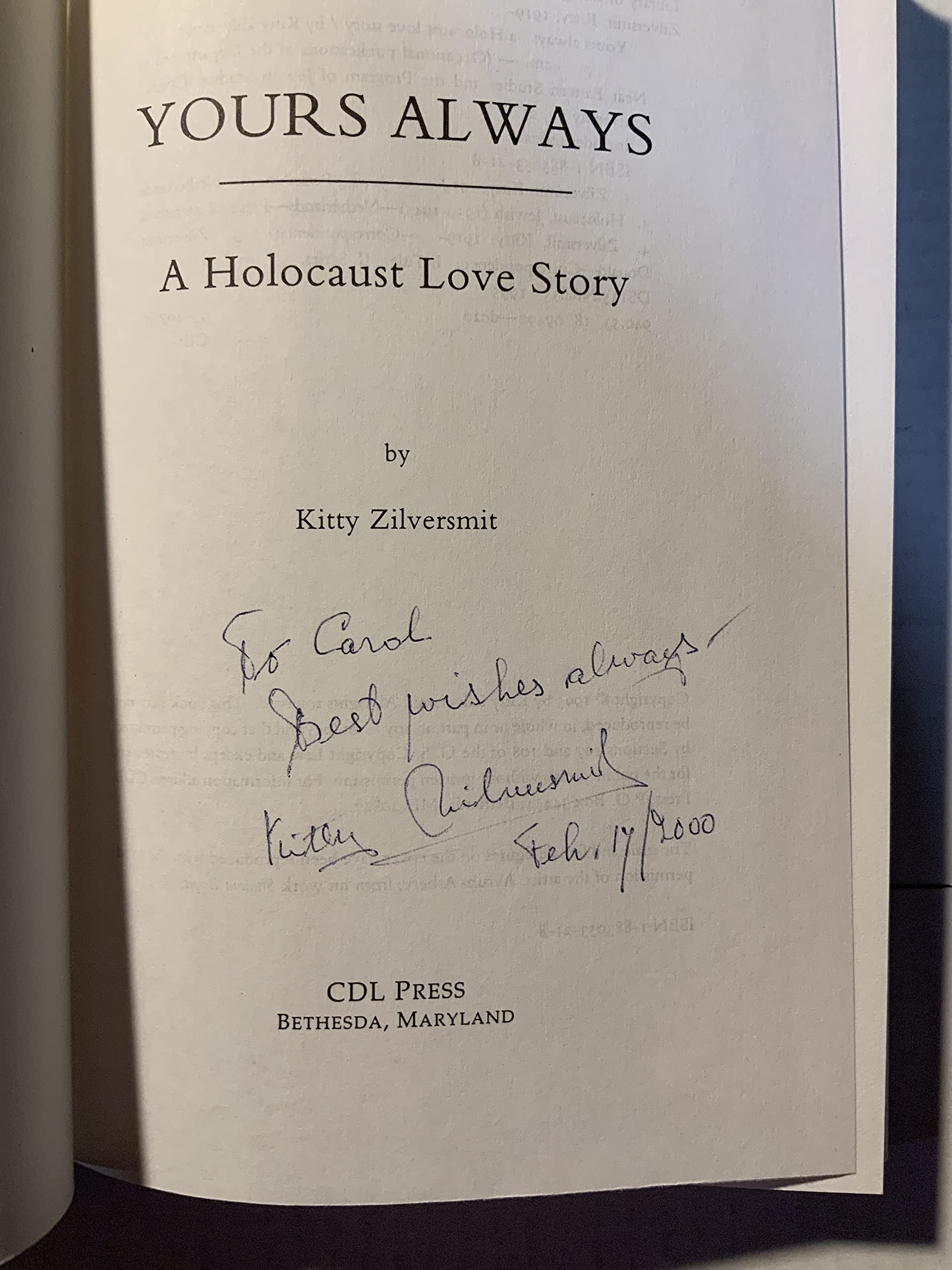 Yours Always: A Holocaust Love Story (Occasional Publications of the Department of Near Eastern Studies and the Program of Jewish Studies, Cornell University, V. 2)