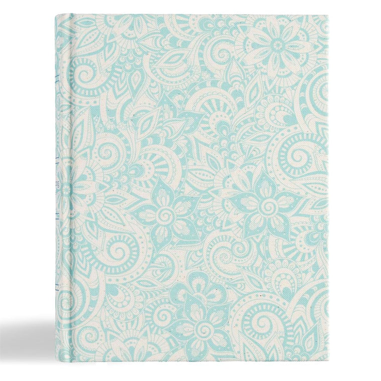 KJV Notetaking Bible, Blue Floral Cloth Over Board, KJV Holy Bible, Red Letter, Wide Margins, Journaling Space, Single-Column, Reading Plan, Easy-to-Read Bible MCM Type