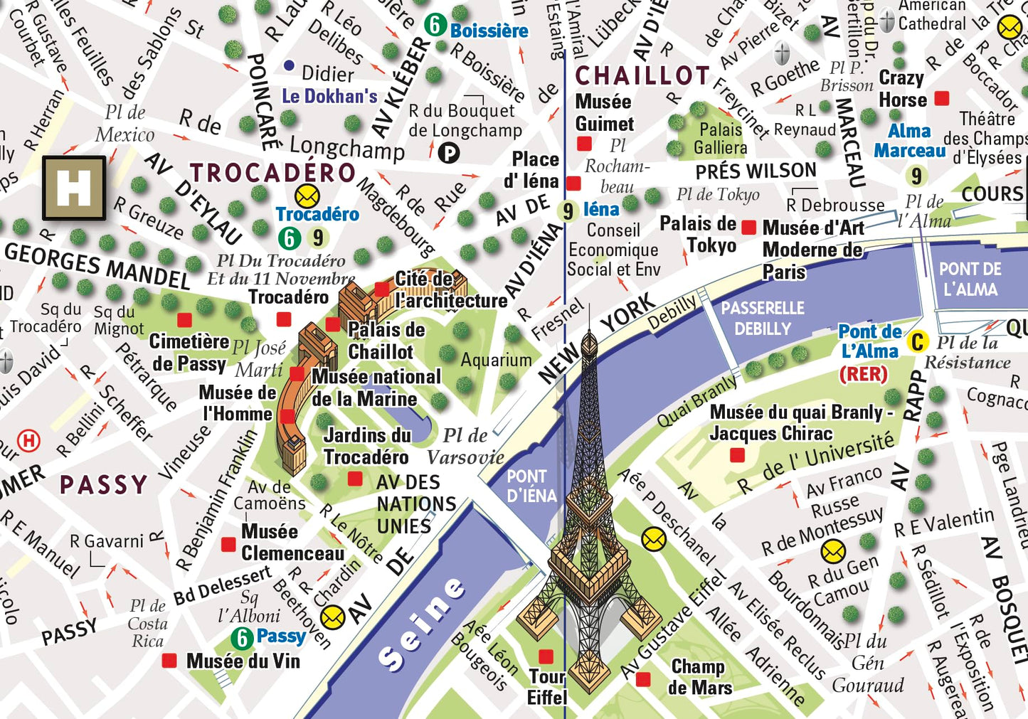 StreetSmart Paris Map by VanDam - City Center Street Map of Paris, France - Laminated folding pocket size city travel and Metro map with all attractions, sights and hotels (2026) English and French Edition)
