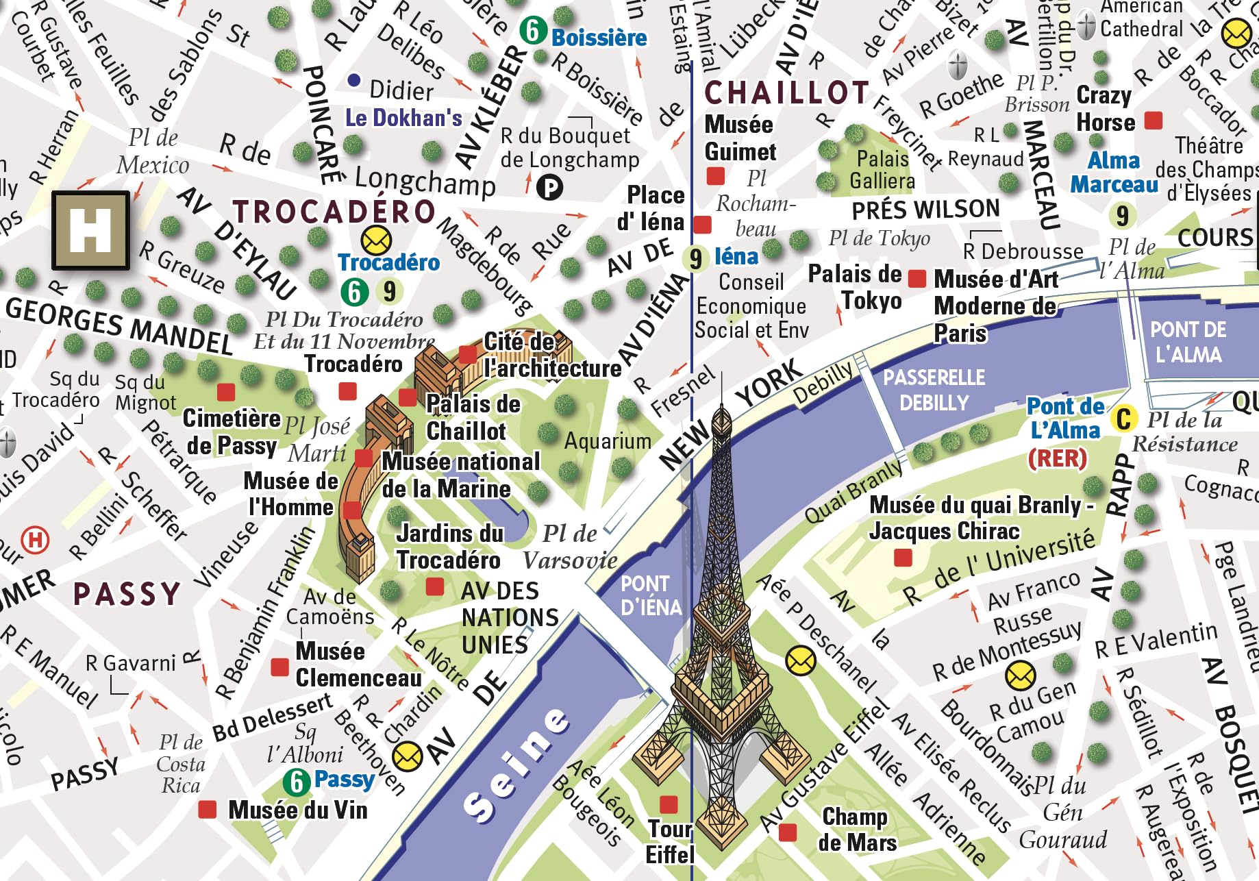 StreetSmart Paris Map by VanDam - City Center Street Map of Paris, France - Laminated folding pocket size city travel and Metro map with all attractions, sights and hotels (2026) English and French Edition)
