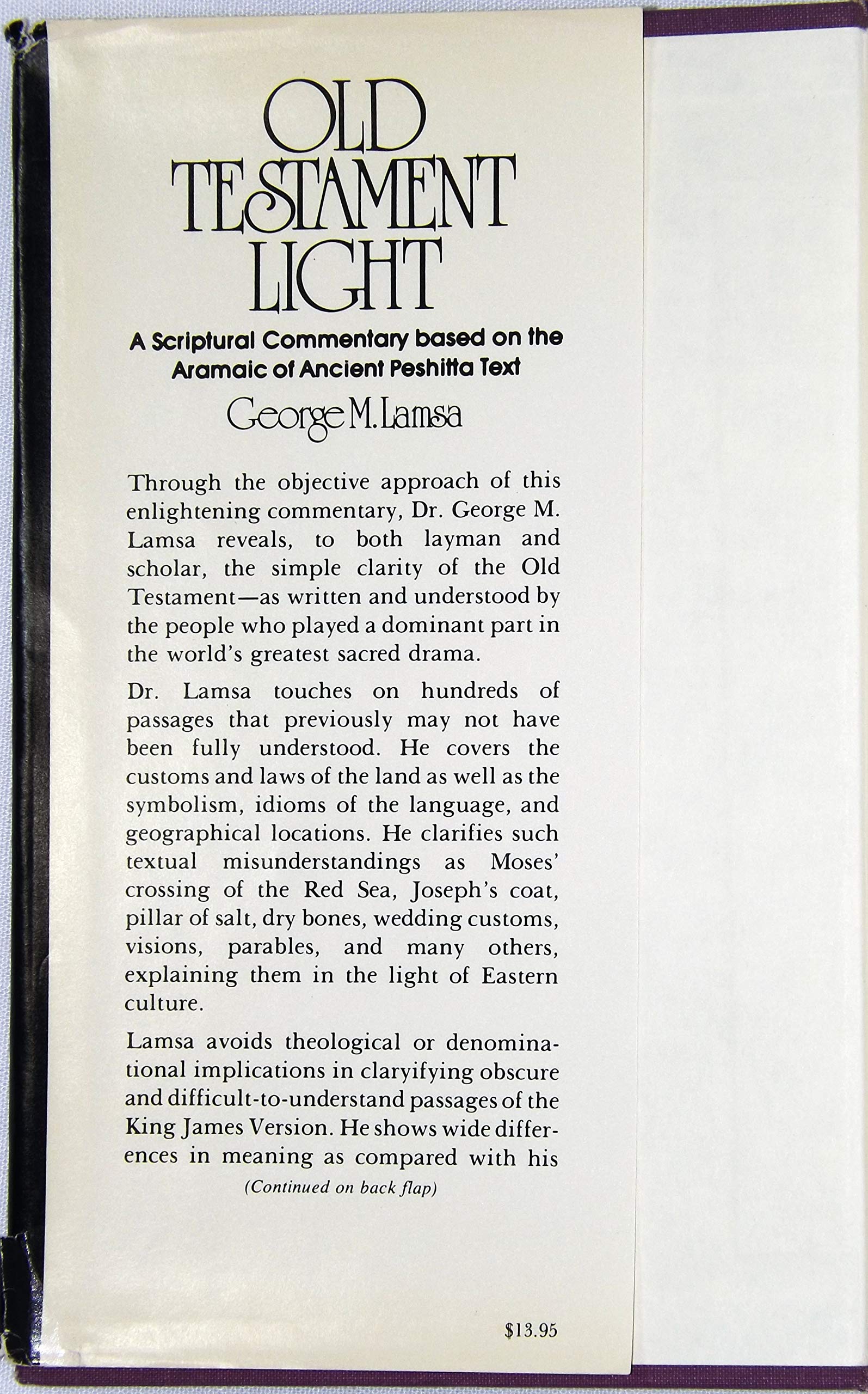 Old Testament Light: A Scriptural Commentary Based on the Aramaic of the Ancient Peshitta Text