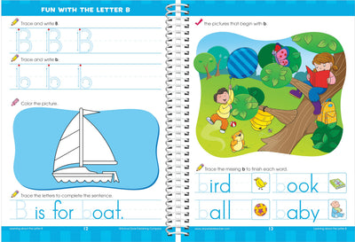 School Zone Big Kindergarten Workbook: 320 Spiral-Bound Pages, Early Reading and Writing, Numbers 0-20, Basic Math, Matching, Story Order, Ages 5-6