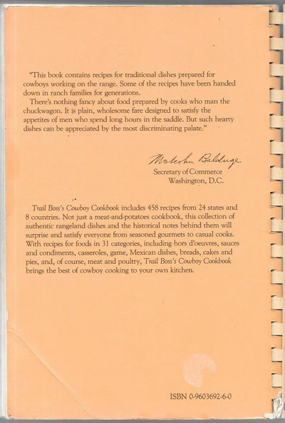 Trail Boss's Cowboy Cookbook by Society for Range Management