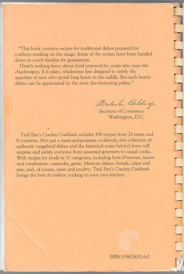 Trail Boss's Cowboy Cookbook by Society for Range Management