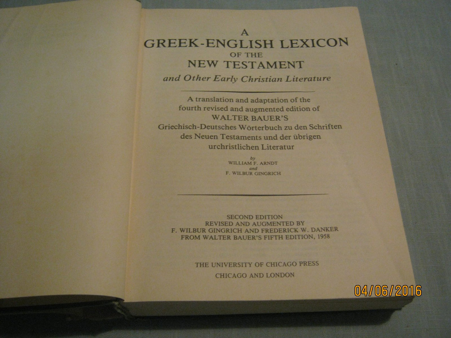 A Greek-English Lexicon of the New Testament and Other Early