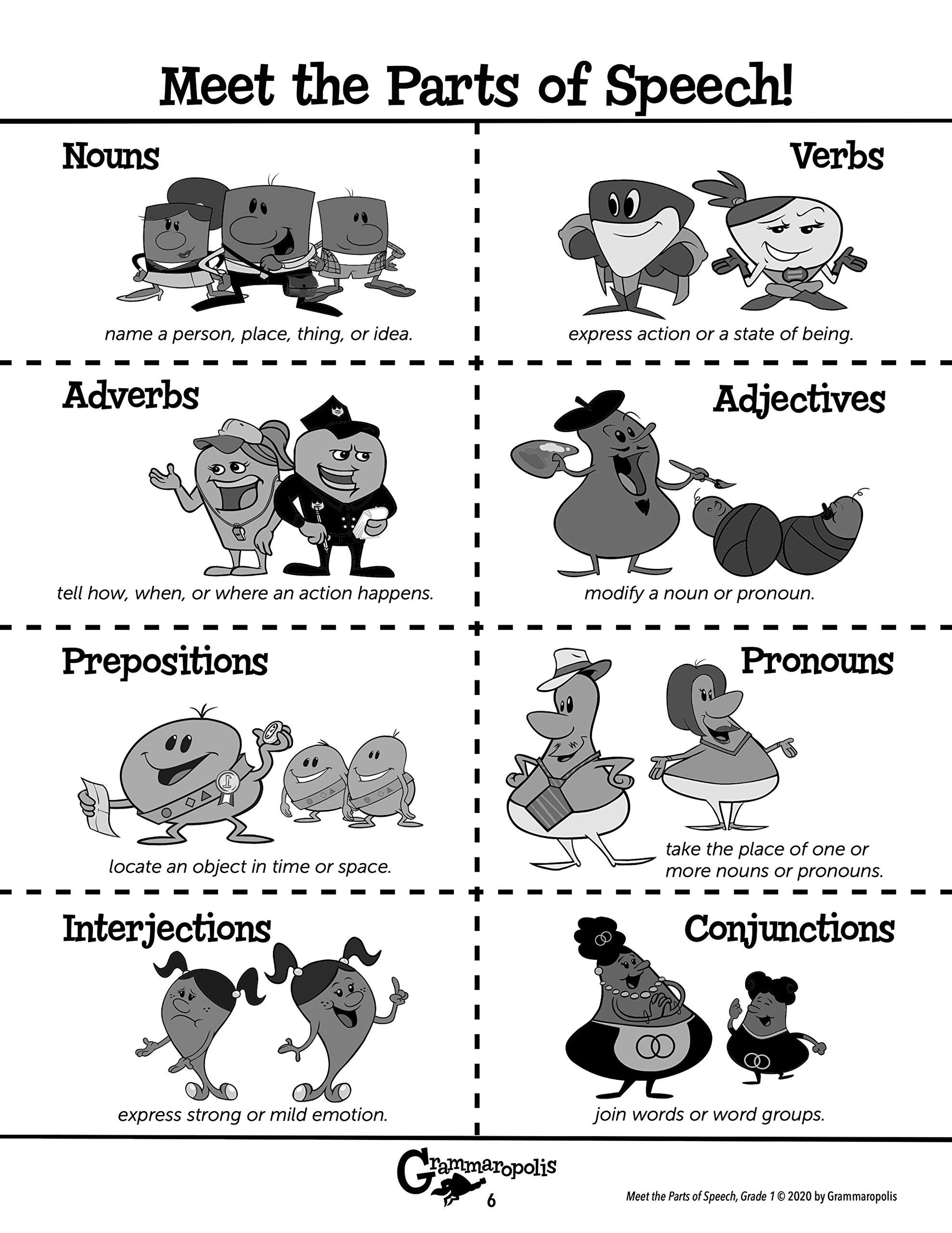 The Parts of Speech Workbook, Grade 1 (Grammaropolis Grammar Workbooks)
