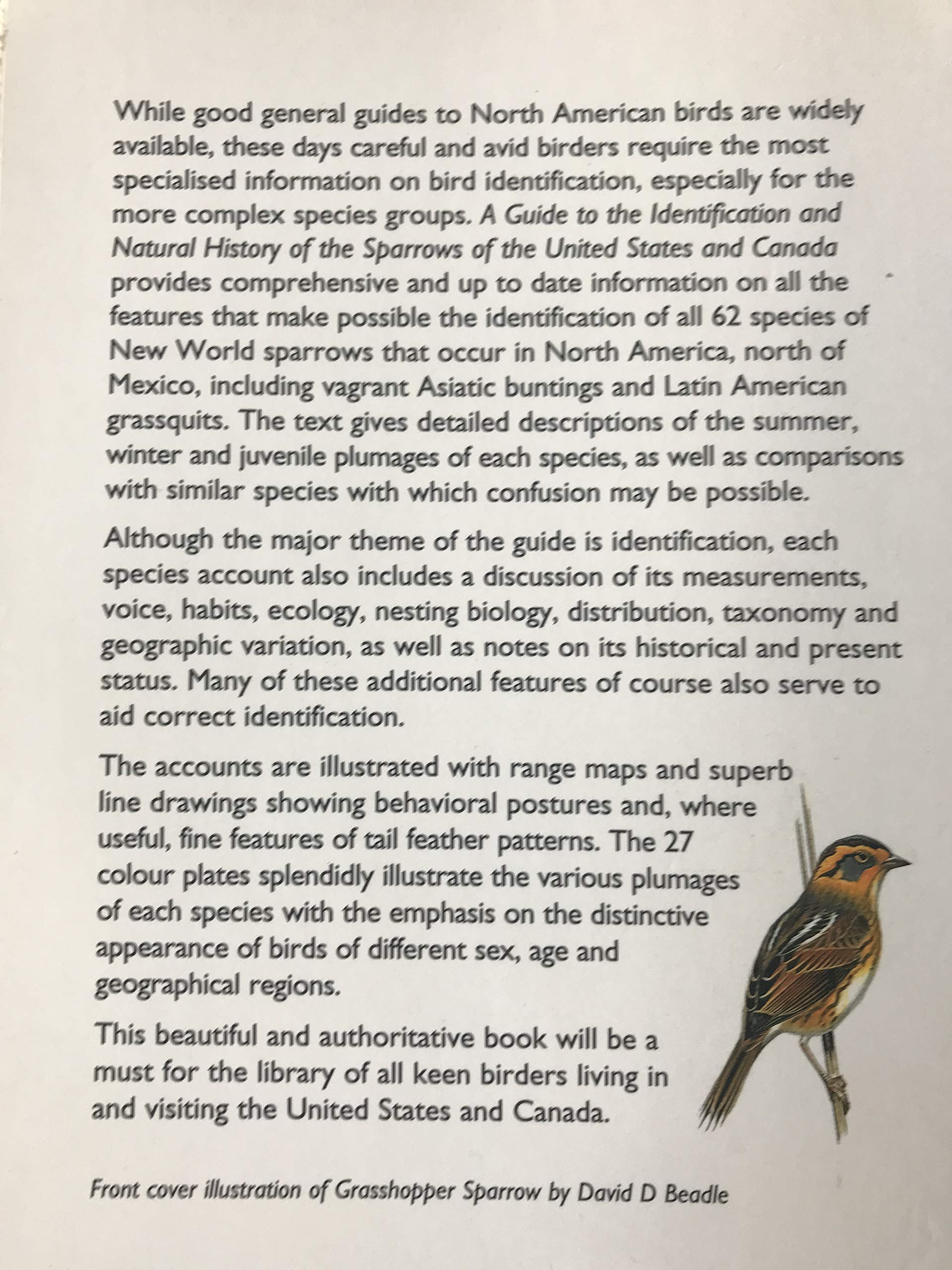 A Guide to the Identification and Natural History of the Sparrows of the United States and Canada