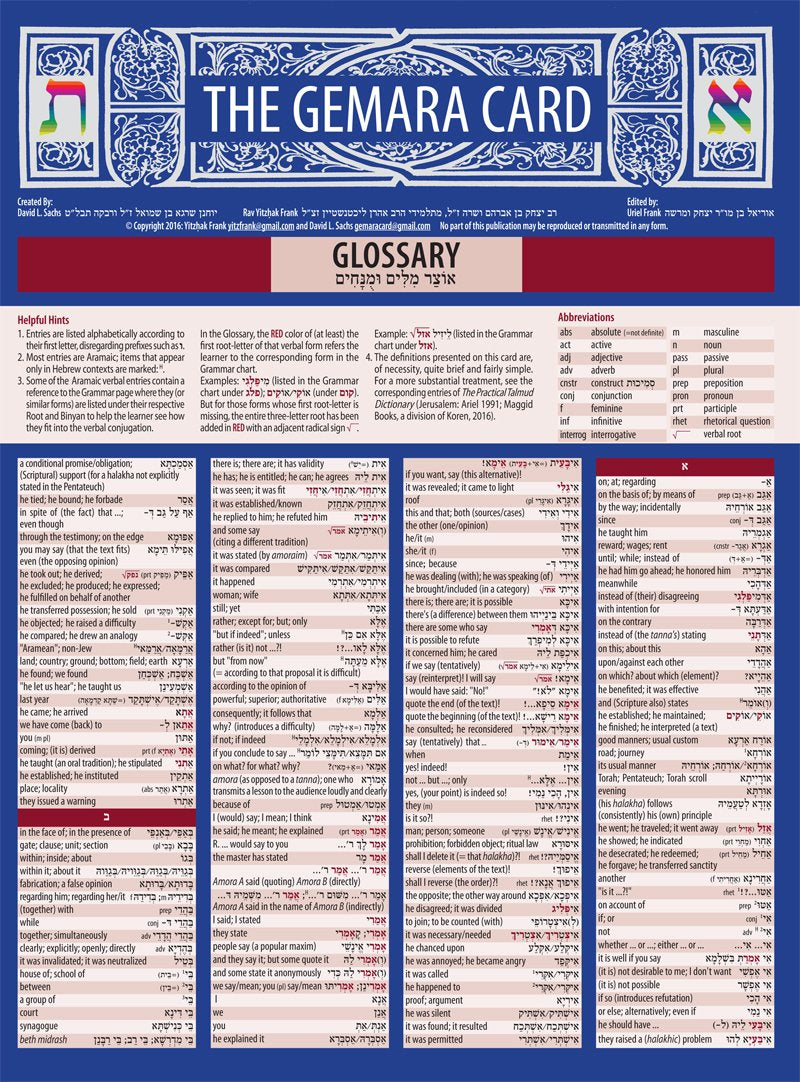 The Gemara Card (English and Hebrew Edition)