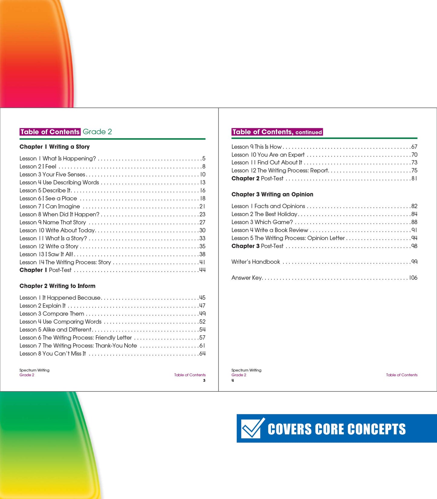 Spectrum Writing 2nd Grade Workbook, Learn to Write a Story, to Inform, an Opinion, Handwriting Practice for Kids Age 7-8, Classroom or Homeschool Curriculum
