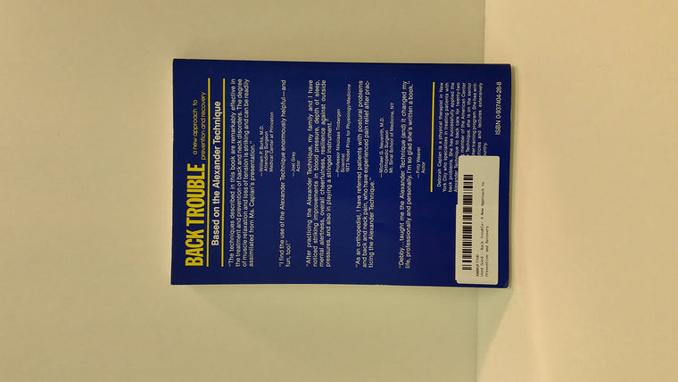 Back Trouble: A New Approach to Prevention and Recovery — back cover